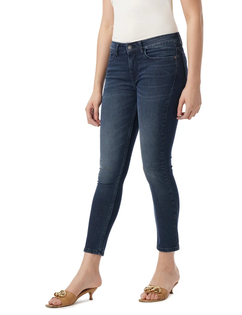 inkd Super Sapphire Women's Airflex Skinny Fit Jeans - Mid-Rise | Cotton Blend | Lightweight | Stretchable Fabric | Classic 5 Pocket Styling | Jeans for Women for Women | Best Price UAE